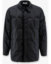 Stone Island - Nylon Down Jacket With Side Logo Patch - Lyst