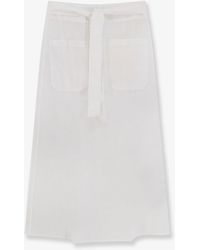 TOTEME - Tie-Waist Cotton And Linen Skirt - Lyst