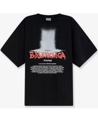 Balenciaga - Cotton T-Shirt With Front Logo Print - Lyst