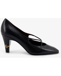 Versace - Criss-Cross Medallion Leather Pumps - Lyst