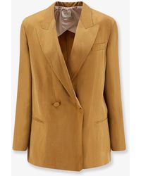 Alysi - Double-Breasted Lyocell And Linen Blazer - Lyst