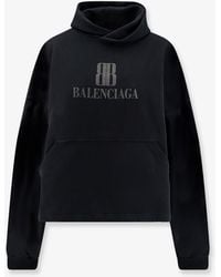 Balenciaga - Cropped Cotton Sweatshirt - Lyst