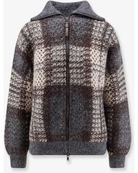Brunello Cucinelli - Cardigan With Intarsia And Micro-Sequin Embroidery - Lyst