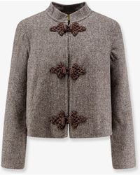 PHILIPPA 1970 - Aria Wool Blend Jacket With Frogs - Lyst