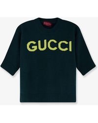 Gucci - Wool Sweater With Frontal Logo Embroidery - Lyst
