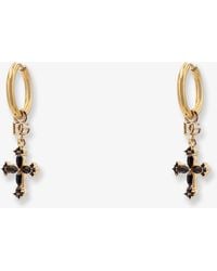 Dolce & Gabbana - Brass Earrings With Rhinestones - Lyst