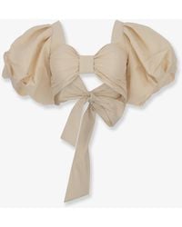 ACTUALEE - Cropped Shantung Effect Fabric Top - Lyst