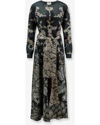 Pierre Louis Mascia - Mutkas Printed Silk Long Dress - Lyst