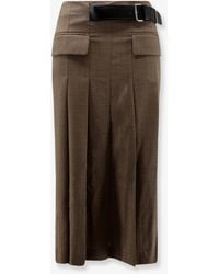 Semicouture - Wool Skirt With Belt - Lyst