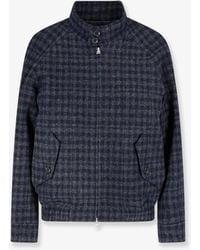 DUNST - Wool Jacket With Checked Pattern - Lyst