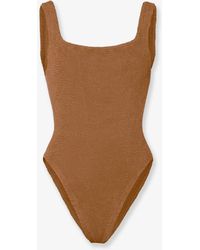 Hunza G - Crinkle Fabric One-Piece Swimsuit - Lyst