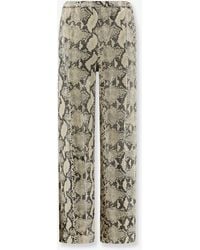 Alysi - Python-Print Leather Trousers - Lyst