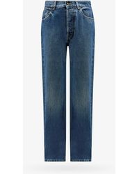 McQueen - Stylish Cotton Jeans With Leather Logo Patch - Lyst