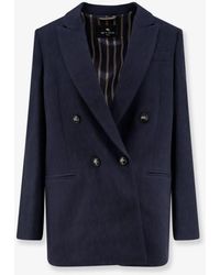 Etro - Double-Breasted Stretch Wool Blazer - Lyst