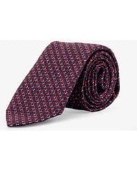 Ferragamo - Crema Silk Tie With Intreccio Print - Lyst