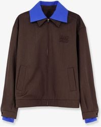 Miu Miu - Virgin Wool Jacket With Logo Detail - Lyst