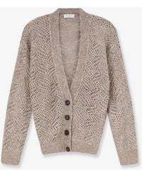 Brunello Cucinelli - Mohair Blend Cardigan With Iconic Dazzling Motif - Lyst