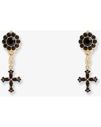 Dolce & Gabbana - Brass Earrings With Rhinestones - Lyst
