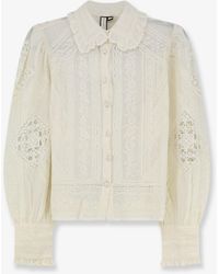 Scarlett Poppies - Zetna Cotton Top With All-Over Lace Details - Lyst