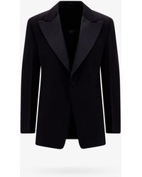 Ferragamo - Wool Blazer With Satin Profiles - Lyst