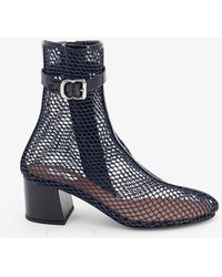 Alaïa - Fishnet 55 Mesh And Patent Leather Boots - Lyst
