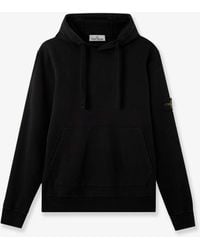 Stone Island - Cotton Sweatshirt With Side Logo Patch - Lyst