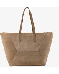 Brunello Cucinelli - Bc Duo Suede Shoulder Bag With Engraved Logo - Lyst