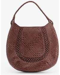 IBELIV - Lamia Vegetable-Tanned Leather Shoulder Bag With A Woven Pattern - Lyst