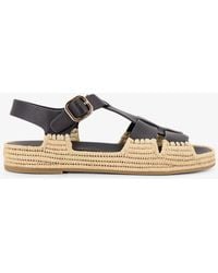 Paloma Barceló - Sandals Yuka Leather/Raffia - Lyst