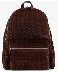 Orciani - Suede Backpack With Woven Pattern - Lyst