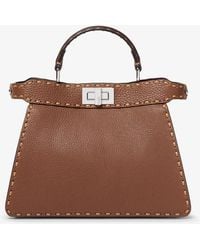 Fendi - Peekaboo Iseeu Small Leather Shoulder Bag With Selleria Macro Stitching - Lyst