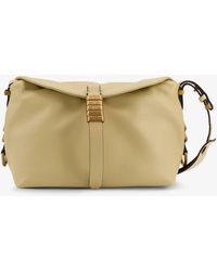 Pinko - Leather Shoulder Bag With Logo Metal Detail - Lyst