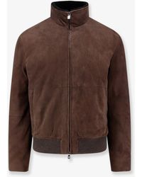 Corneliani - Suede Jacket With Shearling Detail - Lyst