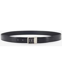 Saint Laurent - Leather Belt With Metal Buckle - Lyst