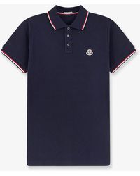 Moncler - Cotton Polo Shirt With Logo Patch - Lyst