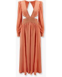PATBO Satin sunset long dress with cut-out details ドレス SATIN SUNSET LONG SLEEVE GOWN – PatBO