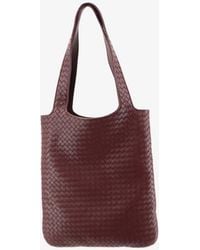 Bottega Veneta - Veneto Leather Shoulder Bag With Intrecciato Motif - Lyst