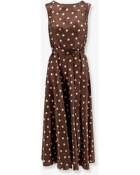 Max Mara - Smmmartina Polka-Dots Silk Long Dress - Lyst