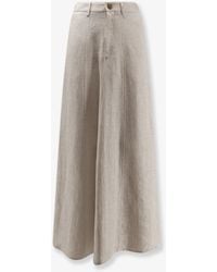 Alysi - Flared Linen Skirt - Lyst