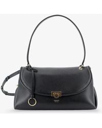 Ferragamo - Leather Shoulder Bag With Gancini Detail - Lyst