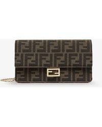 Fendi - Baguette Wallet On Chain Ff Jacquard Fabric Shoulder Bag - Lyst