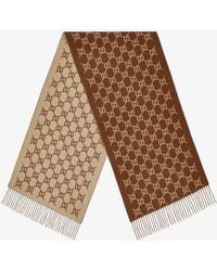 Gucci - Cashmere Scarf With Gg Print - Lyst