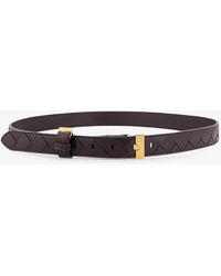 Bottega Veneta - Leather Belt With Intrecciato Motif - Lyst
