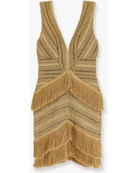 PATBO - Pampas Mini Dress With Embroidery And Fringes - Lyst