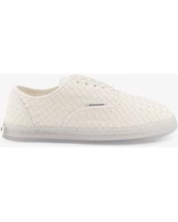 Bottega Veneta - Serena Leather Sneakers With Woven Effect - Lyst