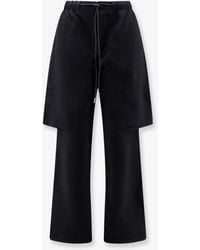 Sacai - Cotton Trousers With A Layered Trompe L'Oeil Design - Lyst