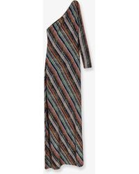 Missoni - Viscose Blend Long Dress With Chevron Pattern - Lyst