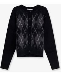 Tonywack - Brushed Argyle Alpaca Blend Cardigan - Lyst