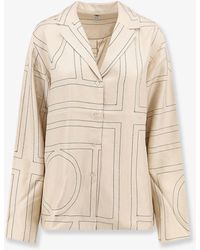TOTEME - Silk Shirt With Monogram Logo Embroidery - Lyst