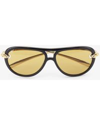 Bottega Veneta - Aviator Knot Acetate Sunglasses - Lyst